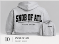 Snob of ATL hoodie Gildan 18500 style back design and front chest branding