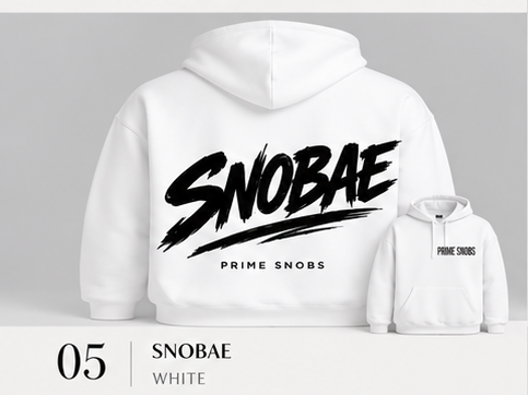 Snobae hoodie Gildan 18500 style back design and front chest branding