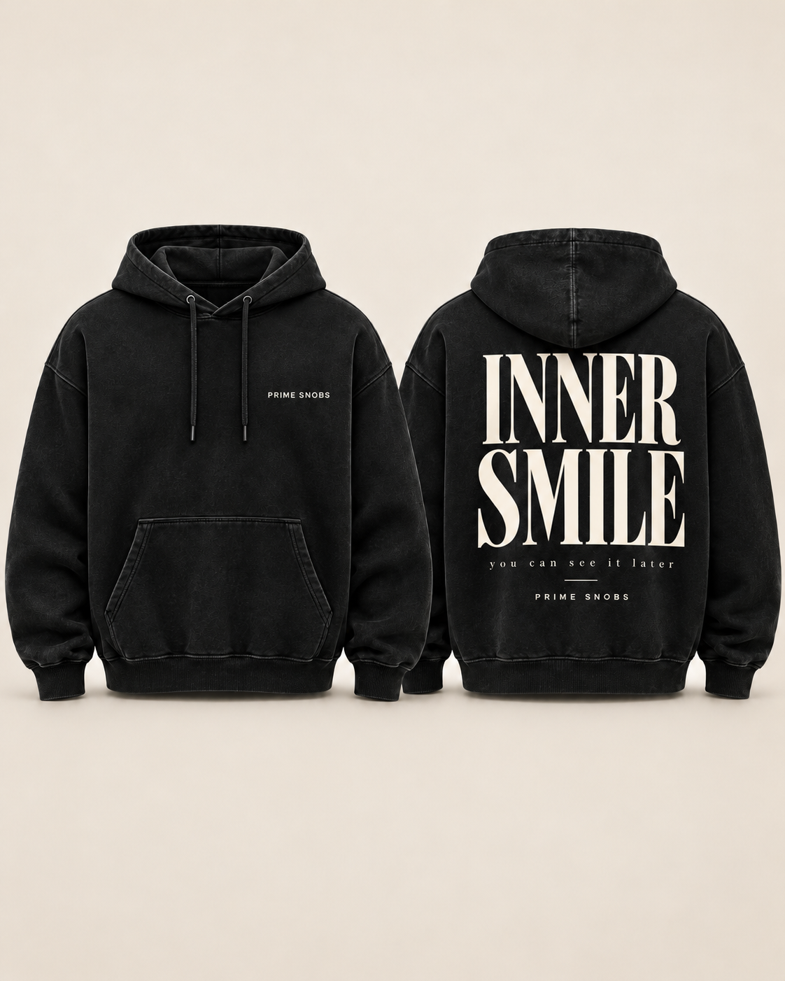 Front and back conceptual mockup of Prime Snobs Once Upon a Snob hoodie